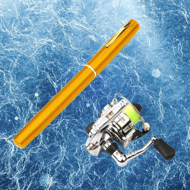 1m / 1.4m Pocket Collapsible Fishing Rod Reel Combo Mini Pen Fishing Pole  Kit Telescopic Fishing